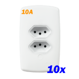 Kit 10 Tomadas Dupla 10a - Mônaco Dicompel